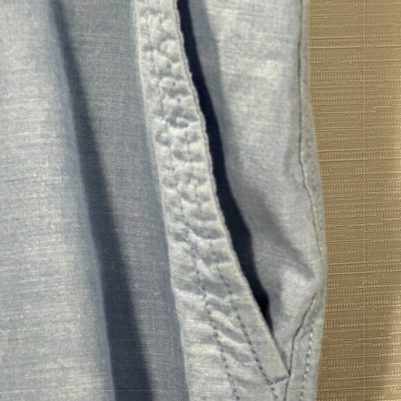 Talbots Pants Womens 16 Relaxed Chino Blue Cotton Straight Leg Flat Front Pocket - Picture 2 of 7